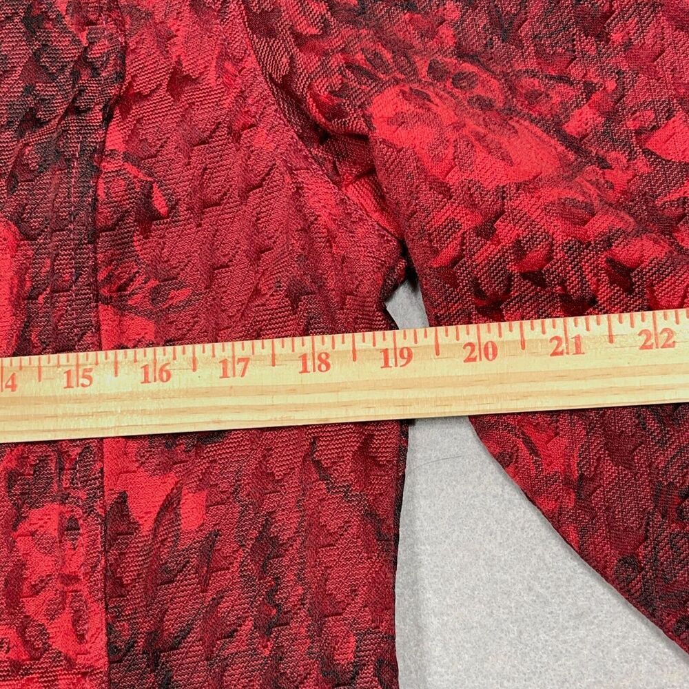 Chicos Jacket Women Medium 1 Tapestry Red Button Floral Button Front Casual - Picture 5 of 10